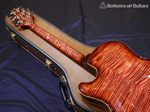 PRS Private Stock PS #5995 Singlecut Archtop -Toned Top with Smoked Burst / Faded Red Tiger Back